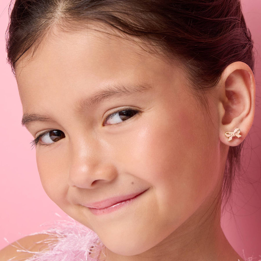 Pretty Pink Bow Cutie Stud Earrings