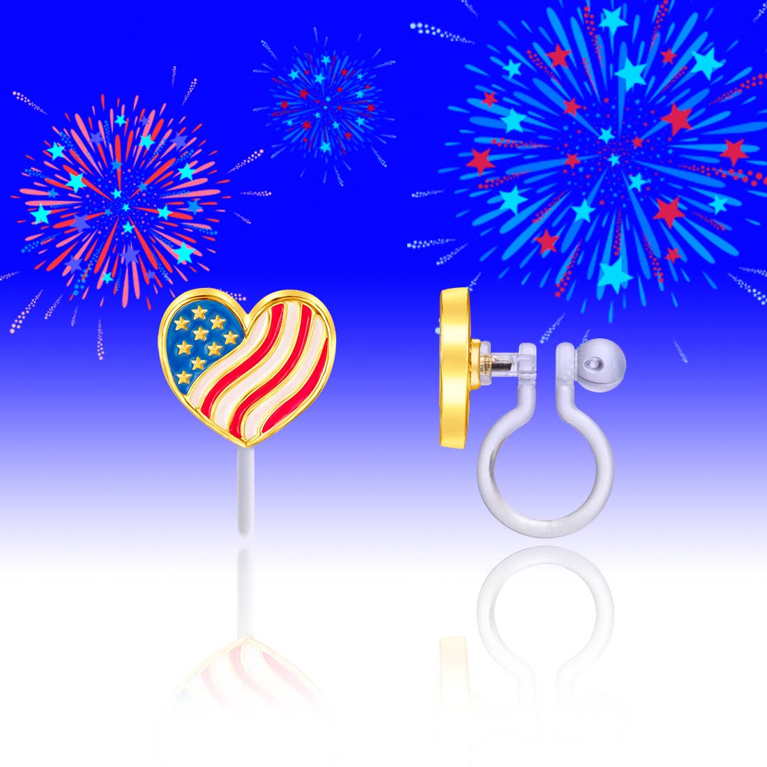 CLIP ON Cutie Earrings | Heart of the USA