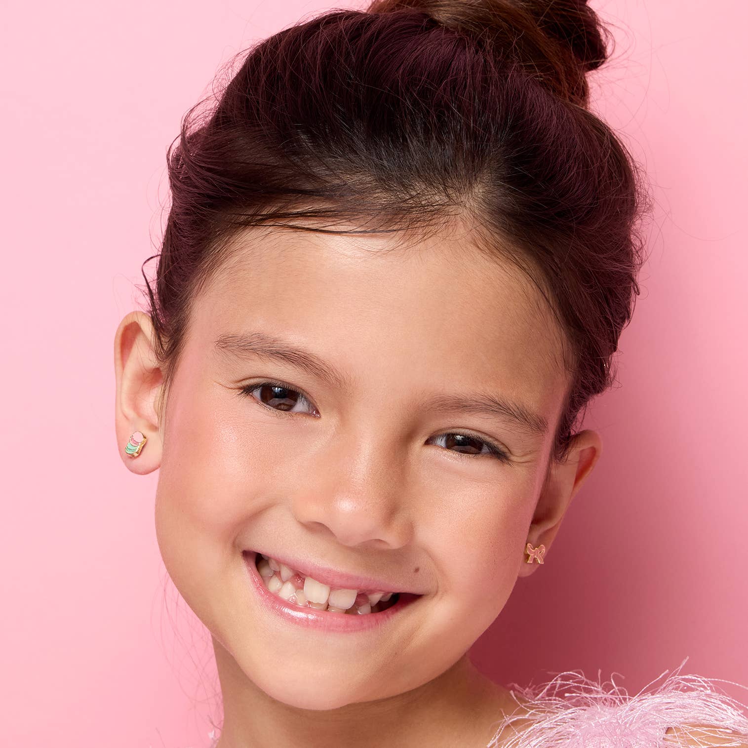 Pretty Pink Bow Cutie Stud Earrings