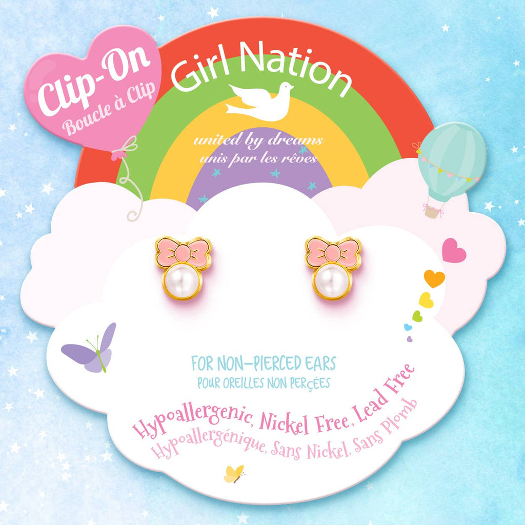 CLIP ON Cutie Earrings | Pink Chic Bow