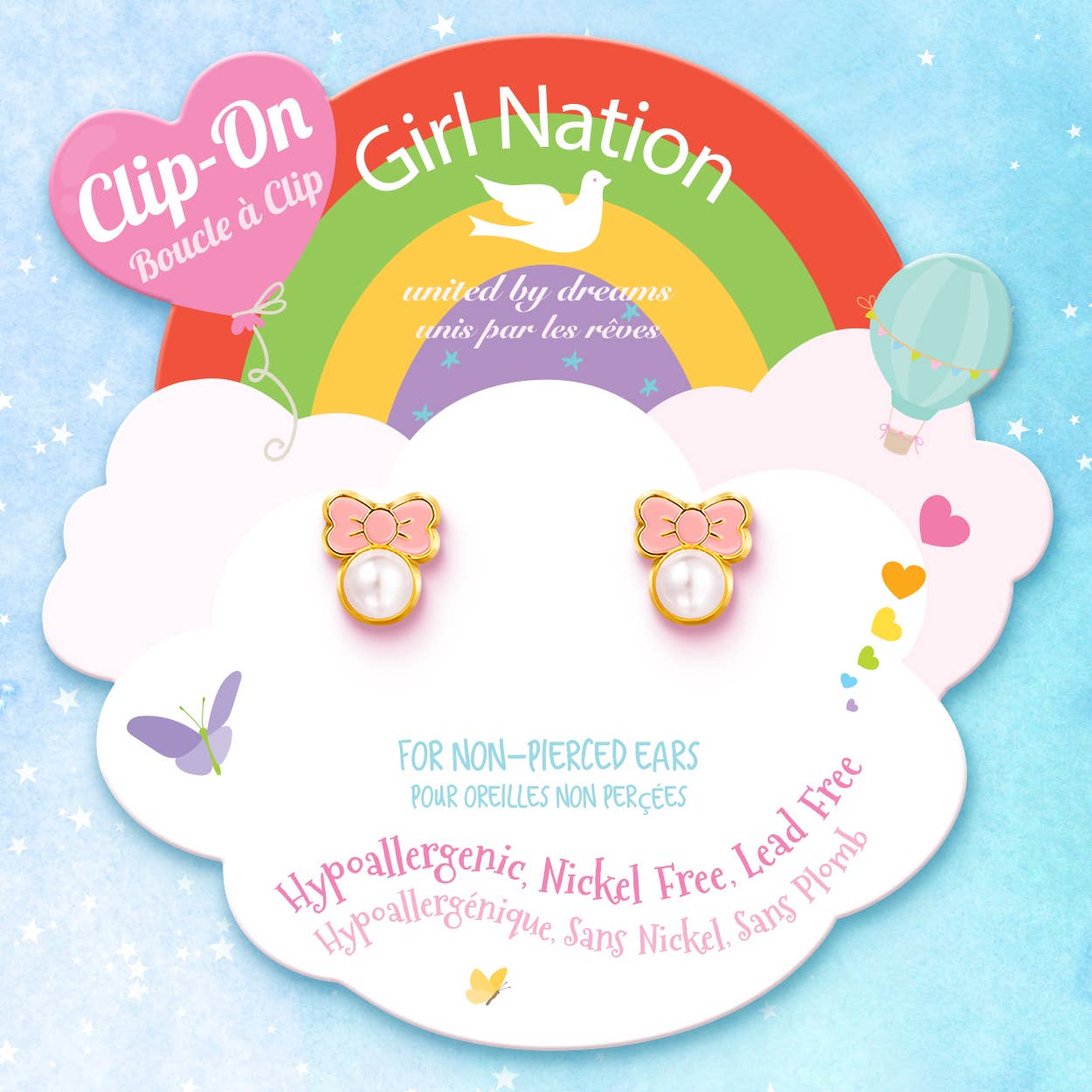 CLIP ON Cutie Earrings | Pink Chic Bow