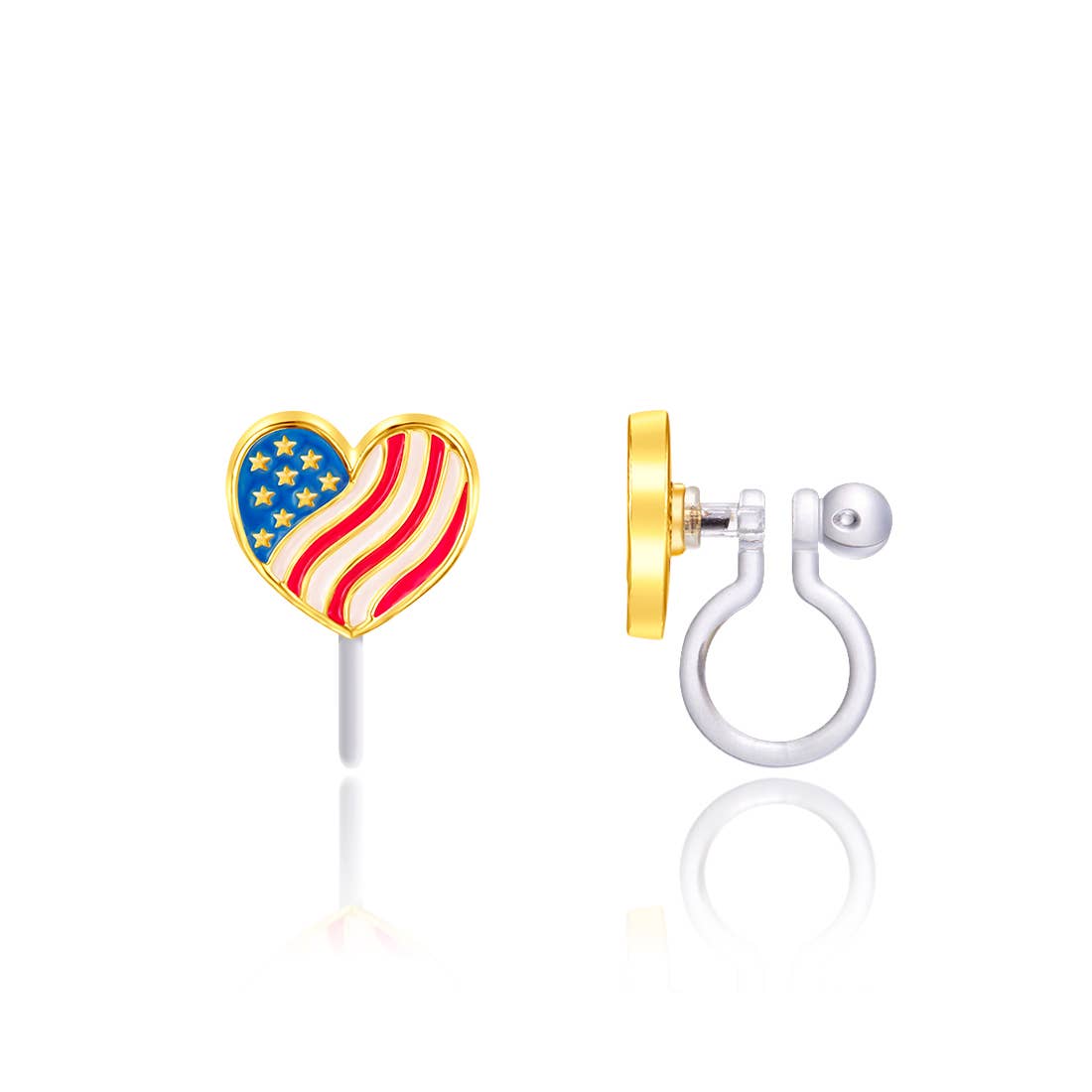 CLIP ON Cutie Earrings | Heart of the USA