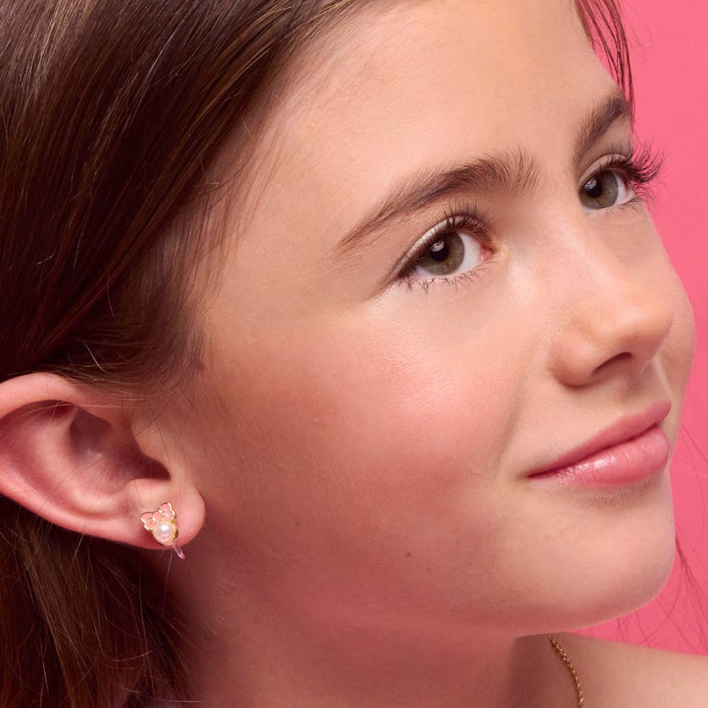 CLIP ON Cutie Earrings | Pink Chic Bow
